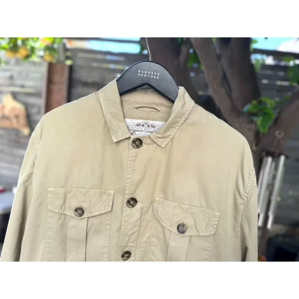 VTG Banana Republic Heritage Safari Cotton Khaki Chore Bush Jacket Size XL 2006
